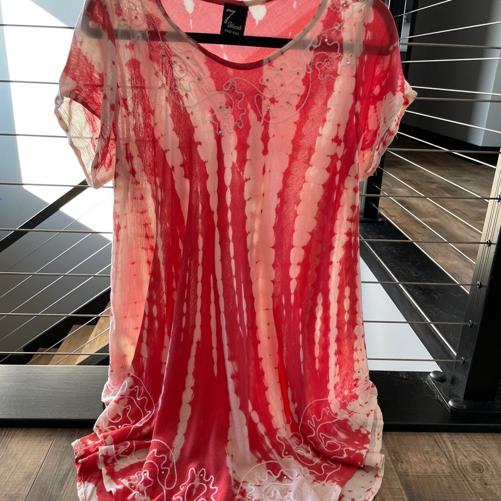 Long Flowy Coral Top